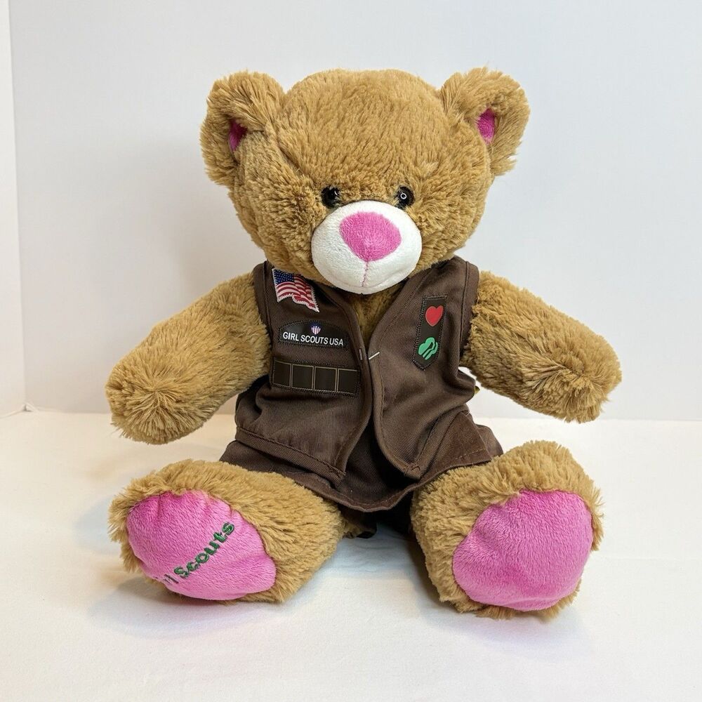*EUC* Build A Bear Workshop Girl Scouts 100 Years 15" Stuffed Plush W/Outfit